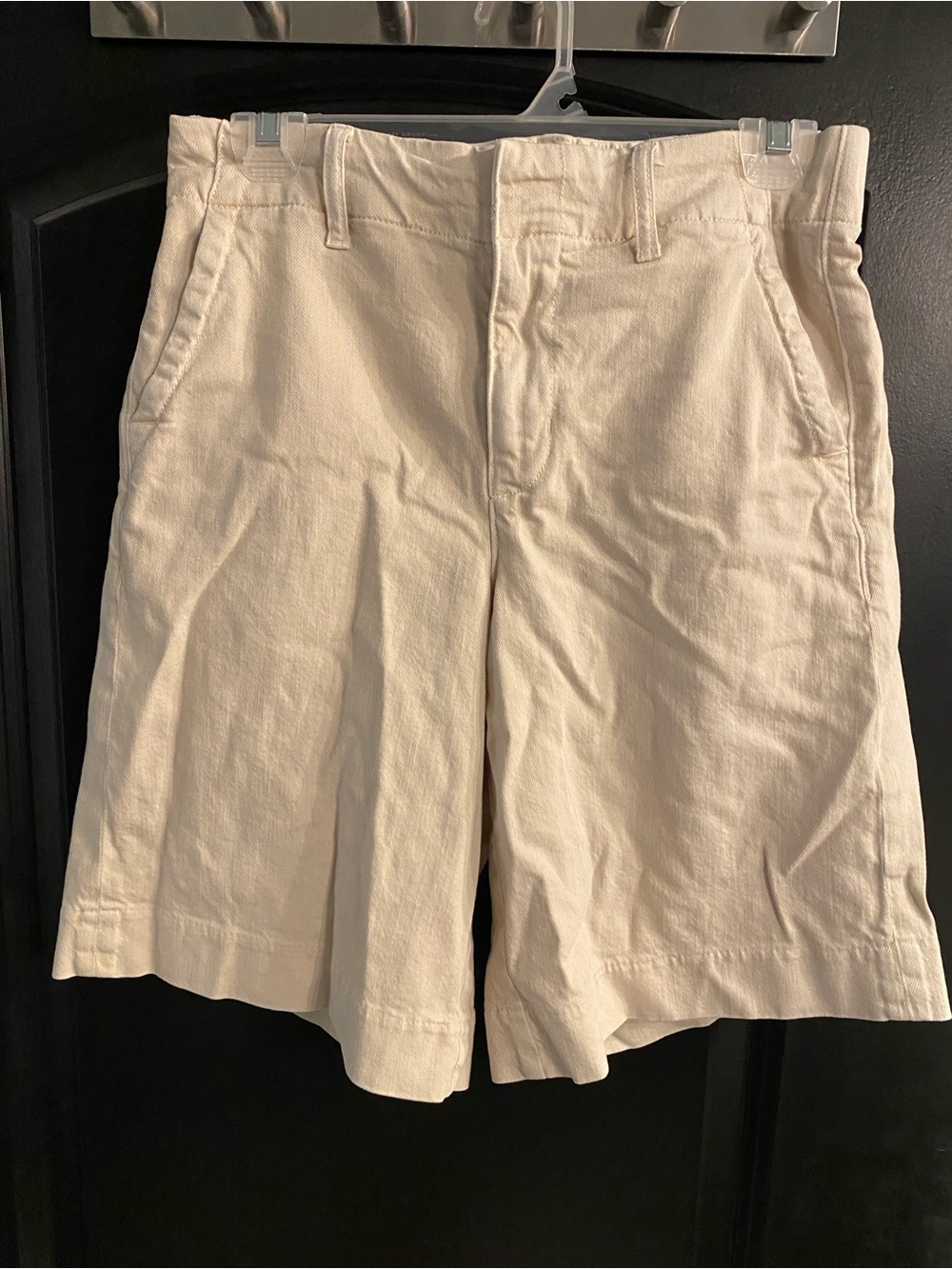 American Eagle Outfitters Cream High-Rise Trouser Bermuda Shorts